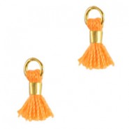 Mini Kwastje Ibiza style 0.7cm Gold-calypso orange